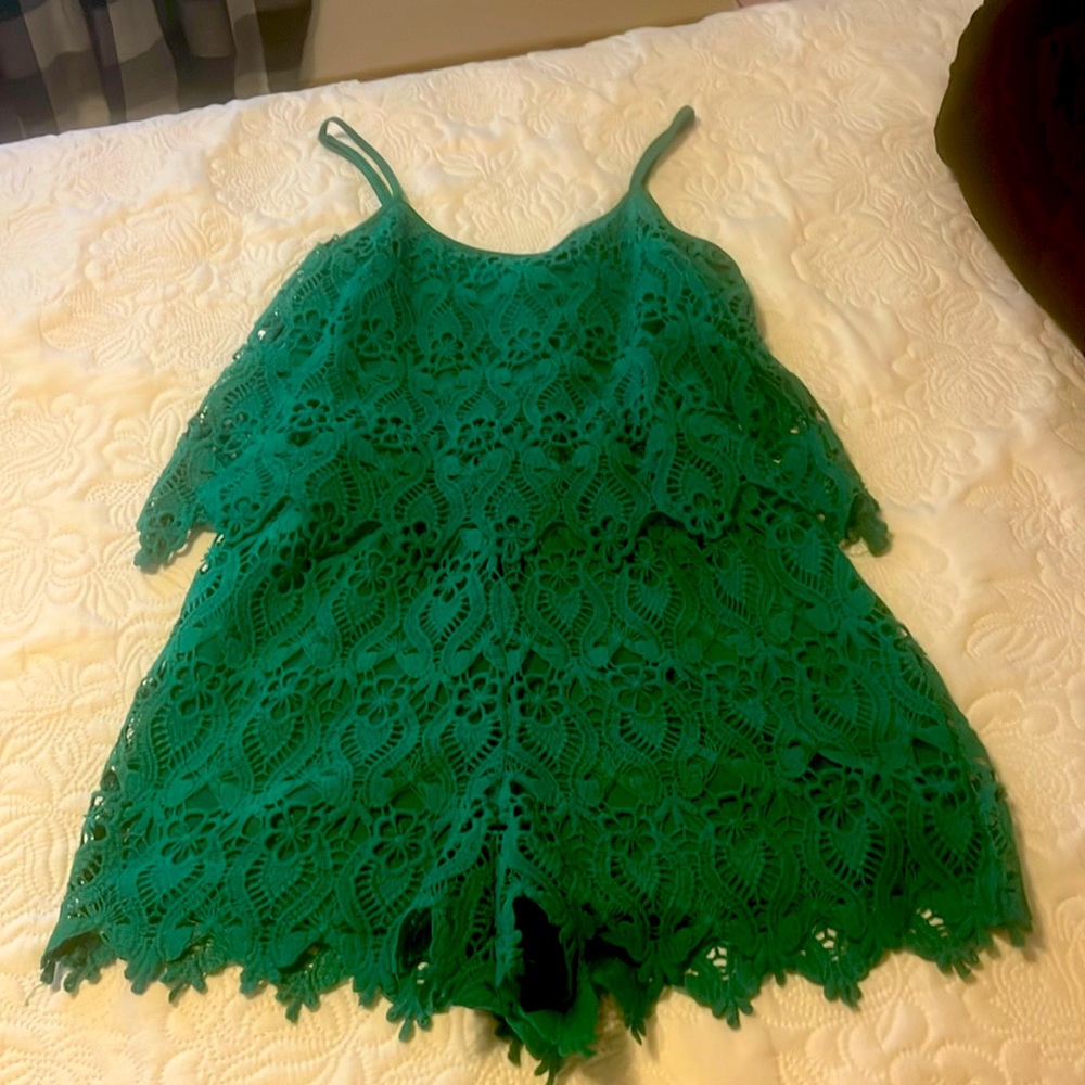 Emerald green romper